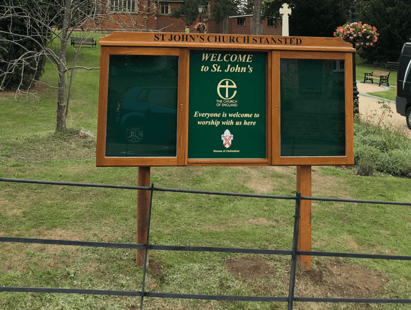 church noticeboard oak green