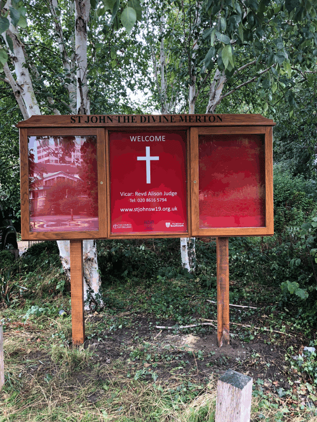 church noticeboard oak