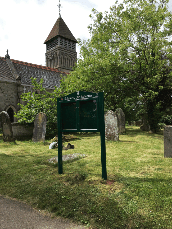 church notice board green aluminium prestige